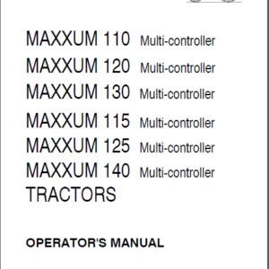 Case IH MAXXUM 110 120 130 115 125 140 Multicontroller Tractors Operators Manual  - PDF DOWNLOAD