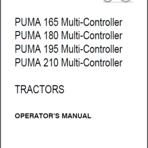 Case IH PUMA 165 180 195 210 Multi Controller Tractors Operators Manual - PDF DOWNLOAD