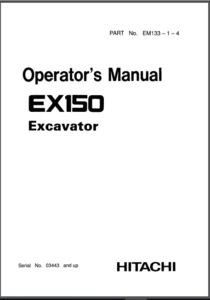 Hitachi Ex150 Operators Manual PDF DOWNLOAD