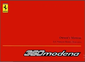 2003 Ferrari 360 Modena Owners Manual PDF DOWNLOAD