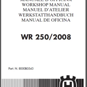 2008 Husky Husqvarna Wr250 Workshop Manual PDF DOWNLOAD