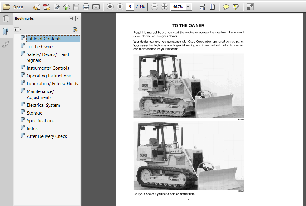 Case 550G Crawler Operator's Manual - PDF Download - HeyDownloads ...