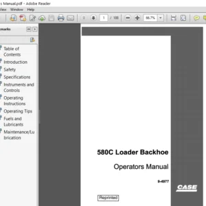 Case 580C Loader Backhoe Operators Manual - PDF Download