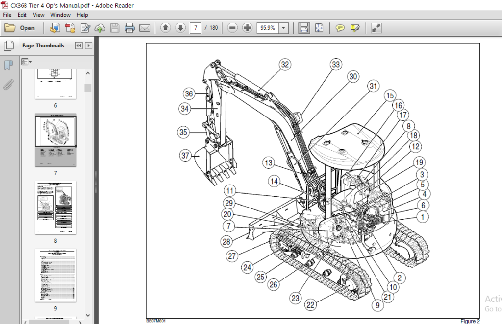 Case CX36B Tier 4 Compact hydraulic Excavator Operator's Manual PDF