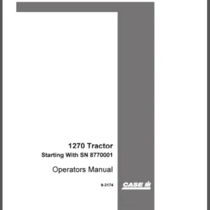 Case IH Tractor 1270 Tractor Operator's Manual - PDF Download