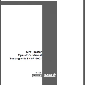 Case IH Tractor 1370 Tractor Strating with SN 8727601 also 8727601 Operator's Manual - PDF Download
