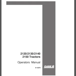 Case IH Tractor 2120 2130 2140 2150 Operator's Manual (9-13270) - PDF Download