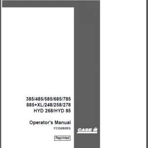 Case IH Tractor 385,485,585,685,785,885 Hyd 268/Hyd85 Operator's Manual - PDF Download
