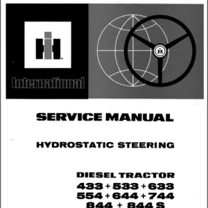 Case IH Tractor 433 533 633 554 644 744 844 844s Hydrostatic Service Manual - PDF Download