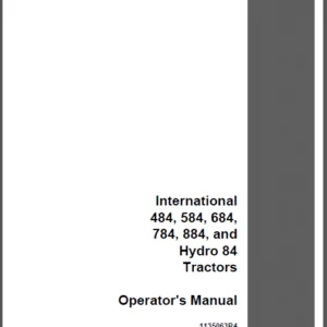 Case IH Tractor 484,584,684,784,884 and Hydro 84 Tractors YEAR 1981 Operator's Manual - PDF Download