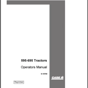 Case IH Tractor 595 , 695 Tractor COMPLETE with 2wd & Carraro MFD axle Operator's Manual - PDF Download