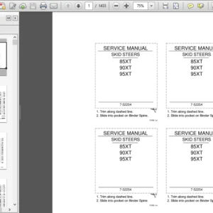 Case IH Tractor 85XT 90XT 95XT Skid Steer COMPLETE Service Manual - PDF Download
