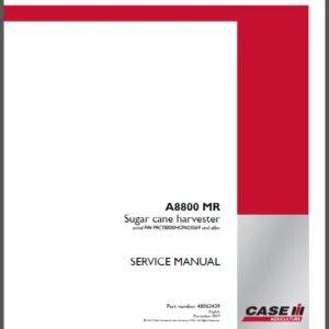 Case IH Tractor A8800 MR Sugar Cane Harvester Service Manual - PDF Download