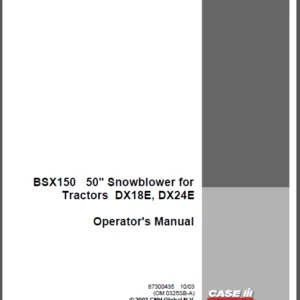 Case IH Tractor BSX150 Operator's Manual (87300435) - PDF Download