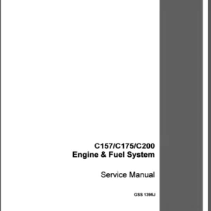 Case IH Tractor C157, C175, C200, Gas Engine and Fuel System Service Manual (GSS1395J) - PDF Download