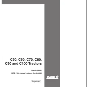 Case IH Tractor C50 C60 C70 C80 C90 C100 Series Operator's Manual (9-28331) - PDF Download