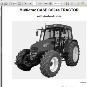 Case IH Tractor CS78, CS78a, CS86a, CS94a Operator's Manual 6-7130
