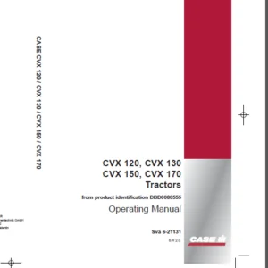 Case IH Tractor CVX 120  CVX 130  CVX 150  CVX 170 Operator's Manual - PDF DOWNLOAD