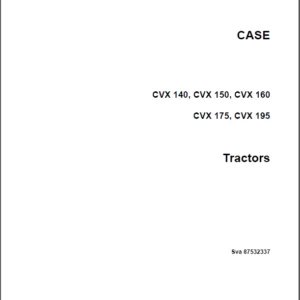 Case IH Tractor CVX 140, CVX 150, CVX 160, CVX 175, CVX 195 Operator's Manual - PDF DOWNLOAD