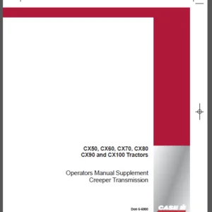 Case IH Tractor CX50, CX60, CX70, CX80 CX90 and CX100 Operator's Manual - PDF DOWNLOAD