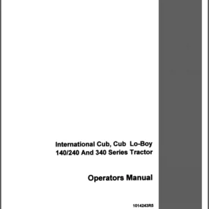 Case IH Tractor Cub Cub Lo Boy 140 240 340 Tractors Operator's Manual - PDF DOWNLOAD