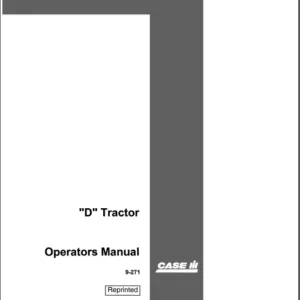 Case IH Tractor D Tractor includes D, DC 3, DC 4,DO AND DS MODELS Operator's Manual - PDF DOWNLOAD