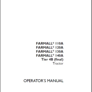 Case IH Tractor FARMALL 110A,120A,130A,140A Tier 4B Operator's Manual - PDF DOWNLOAD