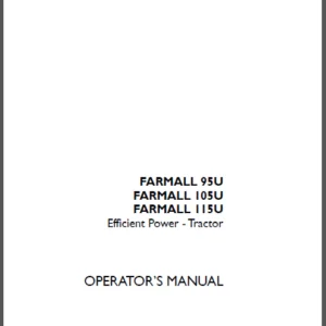 Case IH Tractor FARMALL 95U,105U,115U Operator's Manual - PDF DOWNLOAD