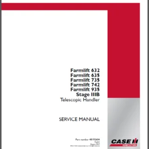 Case IH Tractor FarmLift 632, 635, 735, 742, 935 Telescopic Handler Service Manual - PDF DOWNLOAD