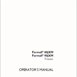 Case IH Tractor Farmall 80JXM,90JXM Operator's Manual - PDF DOWNLOAD
