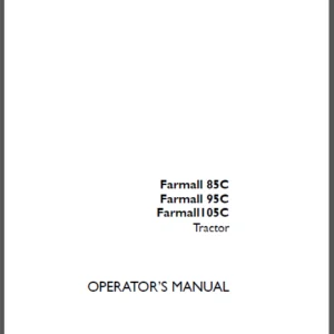 Case IH Tractor Farmall 85C, 95C, 105C Operator's Manual - PDF DOWNLOAD