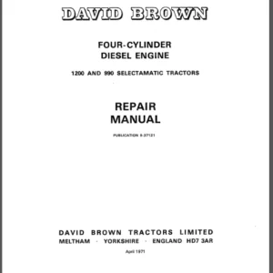 Case IH Tractor Four Cylinder Disel Engine for 1200 and 990 Selectamatic Repair Manual - DOWNLOAD