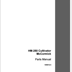 Case IH Tractor HM-250 Cultivator Operator's Manual - PDF DOWNLOAD