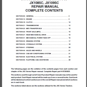 Case IH Tractor JX1060C JX1070C JX1075C JX1085C JX1095C Service Manual  - PDF DOWNLOAD
