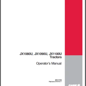 Case IH Tractor JX1080U, JX1090U, JX1100U Operator's Manual - PDF DOWNLOAD