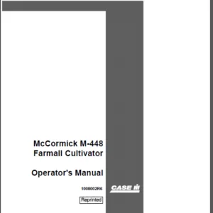 Case IH Tractor M 448 McCormick Farmall Operator's Manual - PDF DOWNLOAD