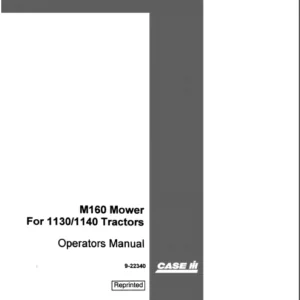 Case IH Tractor M160 Mower For 1130 1140 Tractors Parts Cat too Operator's Manual - PDF DOWNLOAD
