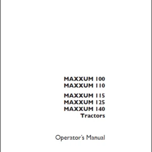 Case IH Tractor MAXXUM 100,110,115,125,140 Operator's Manual - PDF DOWNLOAD