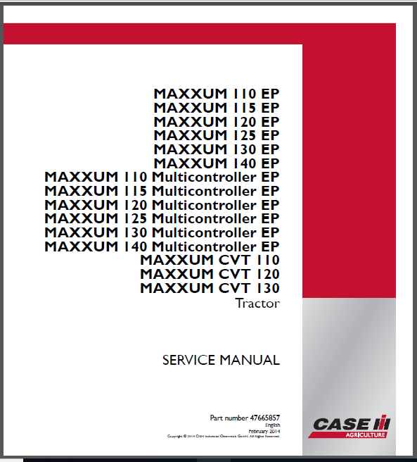 Details about   Case Ih Maxxum 100,110 125 115 140 Operator's Manual Part#84264981 