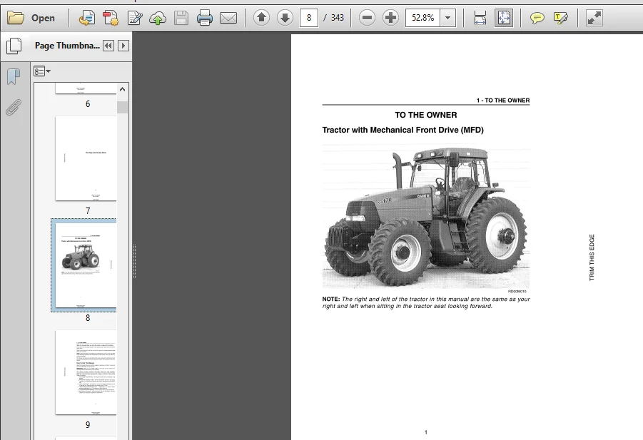 Case IH Tractor MX150,MX170 JJa0108301 And Aft Operator's Manual - PDF DOWNLOAD - Image 2