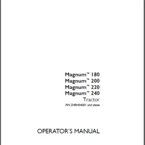 Case IH Tractor Magnum 180, Magnum 200, Magnum 220, Magnum 240 Operator's Manual - PDF DOWNLOAD