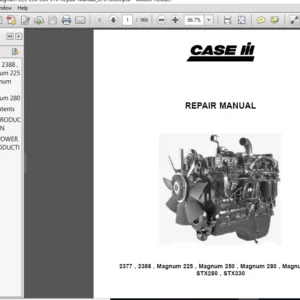 Case IH Tractor Magnum 225 250 280 310 Service Repair Manual- PDF DOWNLOAD
