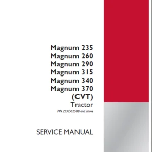 Case IH Tractor Magnum 235, 260, 290, 315, 340, 370 CVT Service Manual - PDF DOWNLOAD