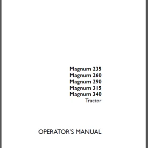 Case IH Tractor Magnum 235,260,290,315,340 Operator's Manual - PDF DOWNLOAD