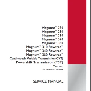 Case IH Tractor Magnum 250  380, Magnum 310  380 Rowtrac CVT  PST Tier 4B Service Manual - DOWNLOAD