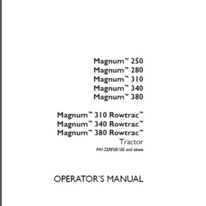 Case IH Tractor Magnum 250,280,310,340,380 Magnum 310,340,480 Rowtrac Operator's Manual - PDF DOWNLOAD