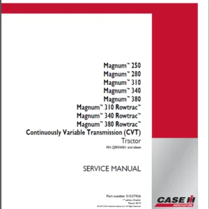 Case IH Tractor Magnum Rowtrac 250, 280, 310, 340, 380, 310, 340, 380 Service Manual - PDF DOWNLOAD