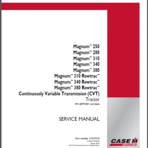 Case IH Tractor Magnum Rowtrac 250, 280, 310, 340, 380 Rowtrac CVT Service Manual - PDF DOWNLOAD