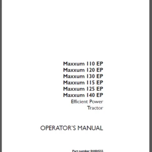 Case IH Tractor Maxxum 110 115 120 125 130 140 Efficient Power Tractor Tier 4 Operator's Manual - PDF DOWNLOAD