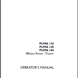 Case IH Tractor PUMA 130, 145, 160 Efficient Power Operation Manual PDF Download